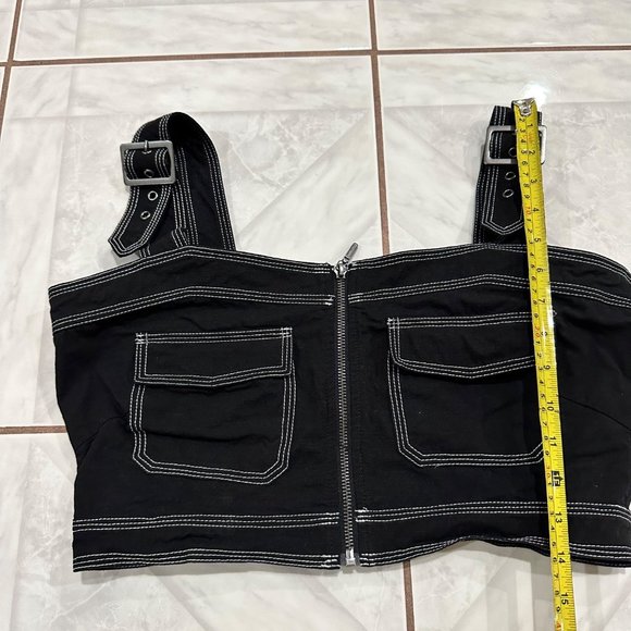 Nicole Miller Y2K Grunge 2 Piece Set Crop Top Size Large and Pants Size Small - Picture 13 of 14